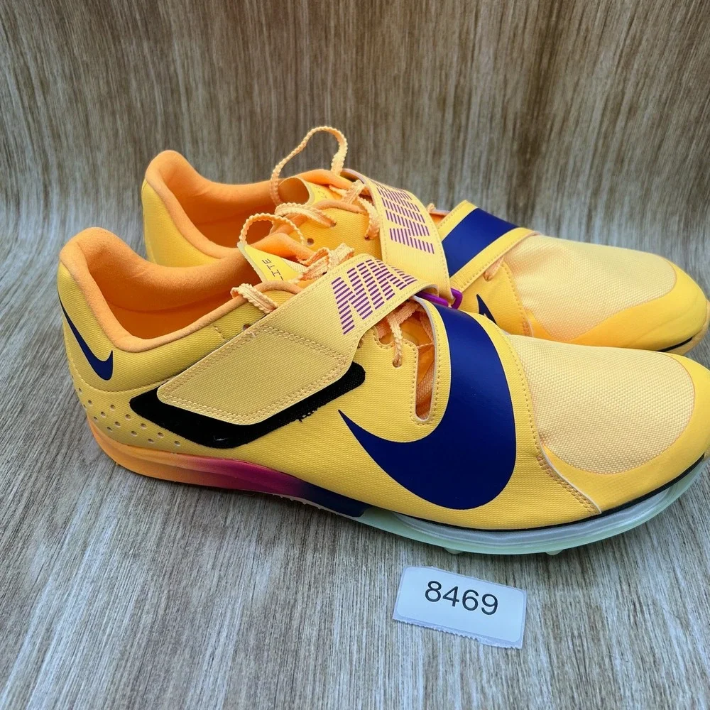 Nike Air Zoom LJ Elite Mens Size 12.5 Citron Pulse Track Field Spikes FZ9326-800